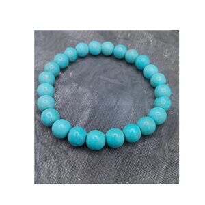 Artisan Beaded Bracelet Turquoise Howlite Stretch 8mm Gemstone Boho Unisex NEW